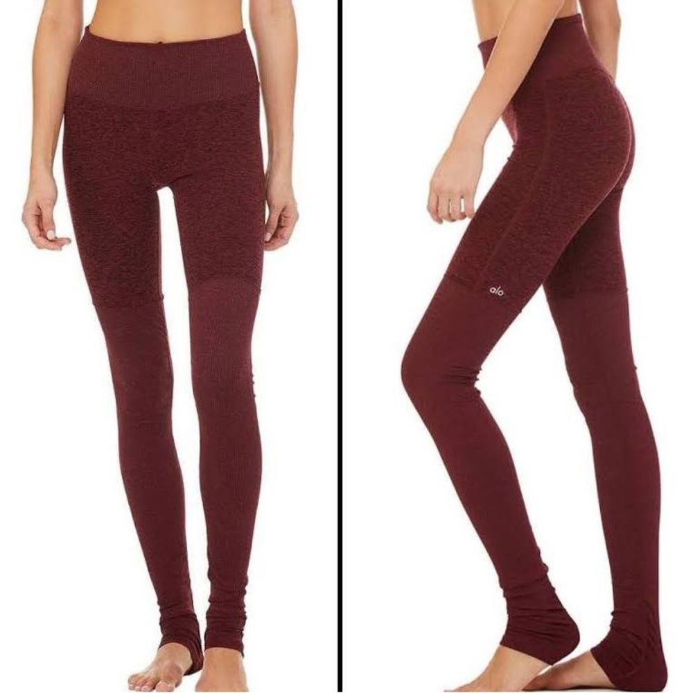 ALO Burgundy Spacedye Goddess yoga Leggings Size Small